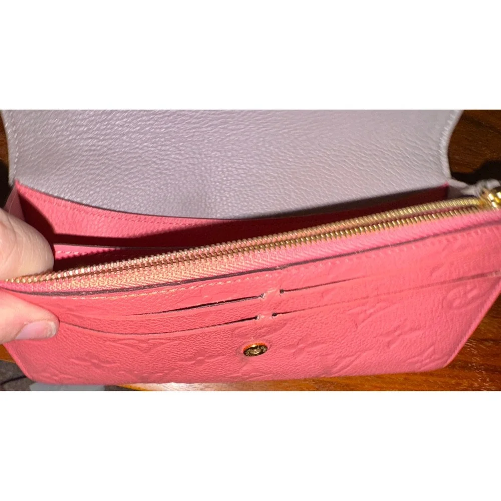 Louis Vuitton Emilie Wallet Monogram Empreinte Leather Pink M62370 CA1196